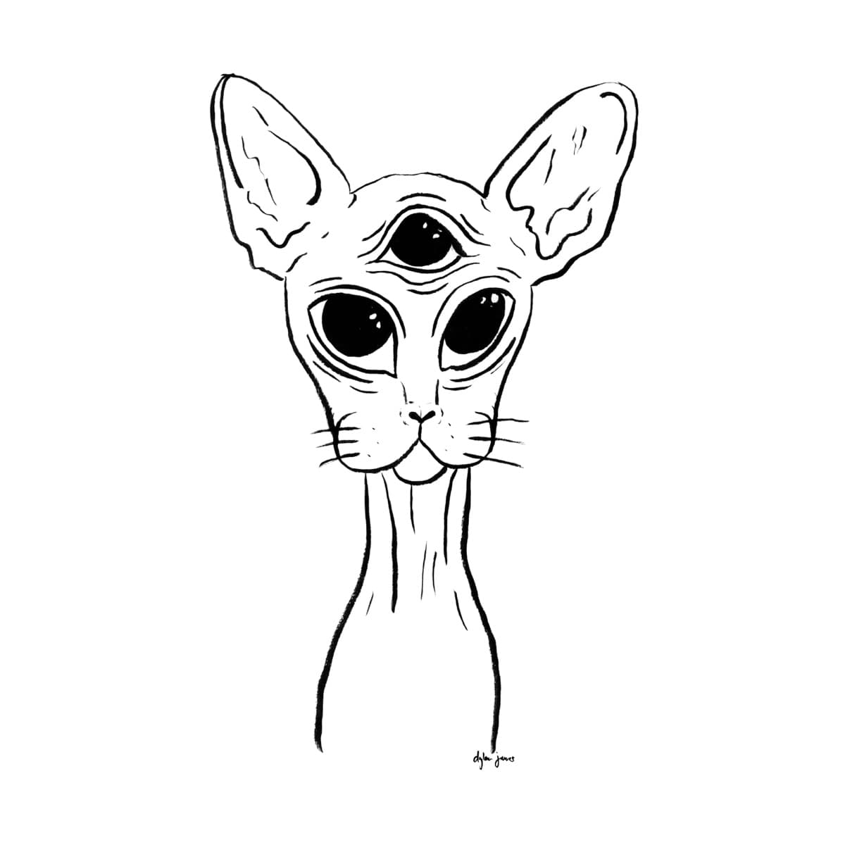 Illustration dylan-yarter-ink-illustration-all-seeing-siamese